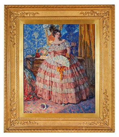 Ulisse Caputo (Salerno, 1872 - Parigi, 1948) "Vierge folle à la Vieille De'14" 1924Olio su tela Cm 82x65