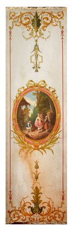  Coppia di pannelli decorativi Tempera su tela Cm cadauno 205x58x3