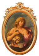 Giovanni Andrea Sirani (Bologna, 1610 - Bologna, 1670) 
"Davide e Golia" 
Olio su tela Cm 110x80