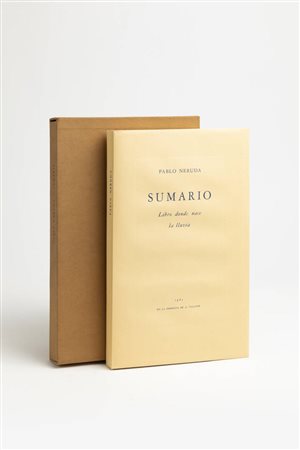 PABLO NERUDA<BR>Parral 1904 (Cile) - 1973 Santiago del Cile<BR>"Sumario", 1963