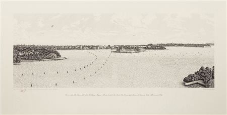 Guido Albanello (1952)
Venezia: veduta della Laguna dall’isola di San Giorgio Maggiore. Al centro, le isole di San Servolo, San Lazzaro degli Armeni e del Lazzaretto Vecchio. All’orizzonte il Lido.
