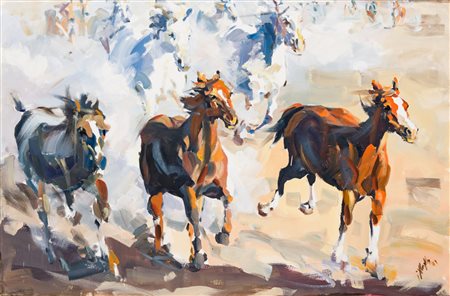 Ilirjan Xhixha (1964)
Cavalli in corsa, 2011