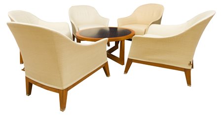 Massimo Scolari (1943), per Giorgetti
Gruppo di cinque poltrone Normal, 2003-2006, con Coffee Table Reverso, 2005