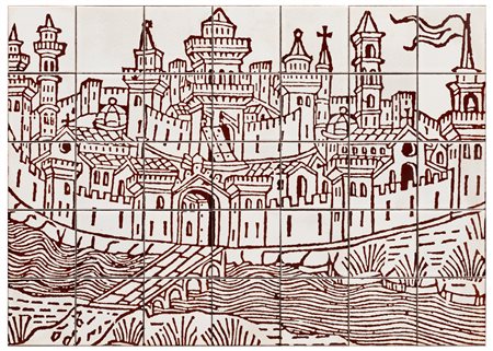 Manifattura Cottoveneto (XX secolo)
Veduta di città medievale 