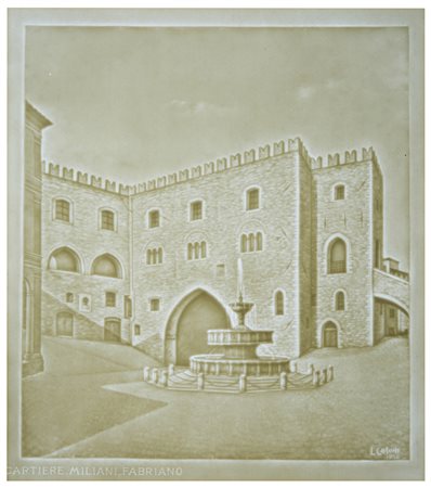 Luigi Casoni (1926 - 2016), per Cartiere Miliani, Fabriano
La Fontana Sturinalto di Fabriano, 1954