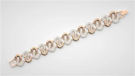 BRACCIALE IN ORO ROSA 14K CON DIAMANTI LAB GROWN DA 3,15 CT TOTALE - DOC-0031096-0036