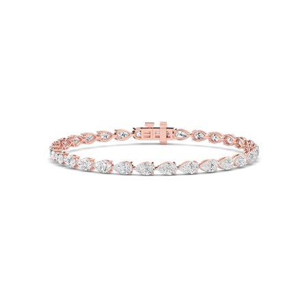 BRACCIALE TENNIS IN ORO ROSA 14K CON DIAMANTI LAB GROWN DA 5,61 CT TOTALE - DOC-0030635-0895
