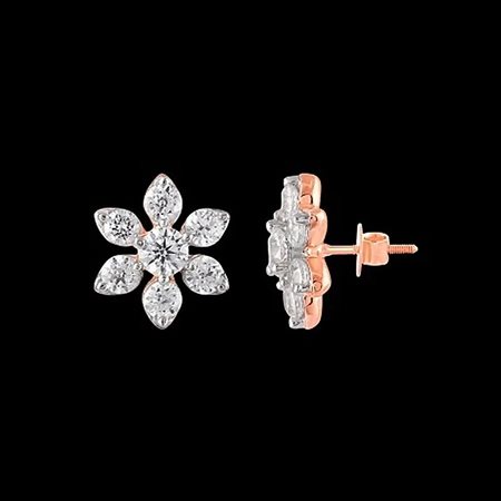 ORECCHINI A LOBO IN ORO ROSA 14K CON DIAMANTI COLTIVATI IN LABORATORIO 0.16 CT DOC-0013554-0008