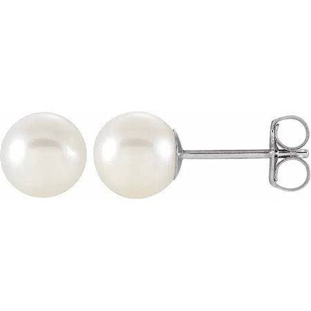 ORECCHINI IN ORO BIANCO 14K CON PERLE COLTIVATE D'ACQUA DOLCE BIANCHE - 0.26 gr - 1608