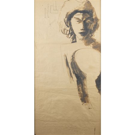 Pericle Fazzini  (*) (Grottammare 1913 - Roma 1987) "Studio di figura femminile"...