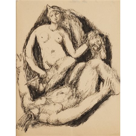 Guglielmo Janni  (*) (Roma 1892 - 1958) "Senza titolo" 1935 27x21 cm. china su...
