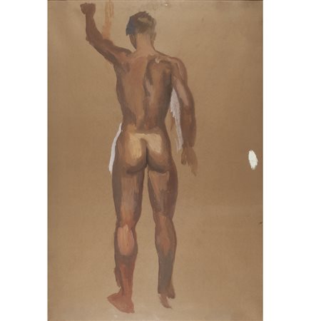 Guglielmo Janni (Roma 1892 - 1958) "Atleta" 1937 147x98 cm. tempera su carta...