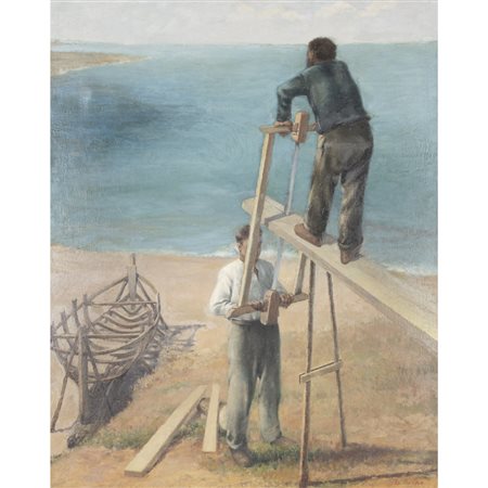 Domenico Colao (Monteleone Calabro 1881 - Roma 1943) "Falegnami al lavoro"...