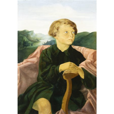 Anonimo Italia, XX secolo "Ritratto di giovane", anni '20 63,5x44 cm. olio su...