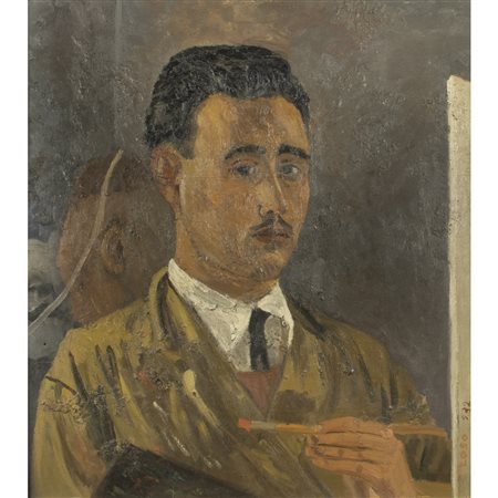 Fernando Troso (*) (Lecce 1910 - Roma 1990) "Autoritratto" 1932 59x52,5 cm. olio...