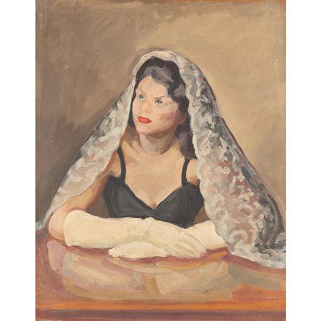 Nino Bertoletti (Roma 1889 - 1971) "La spagnola" 1940 80x64 cm. olio su...