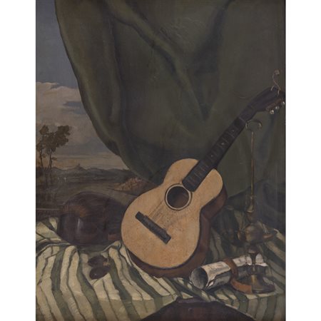 Luigi Surdi  (*) (Napoli 1897 - Roma 1956) "Natura morta con strumenti musicali"...