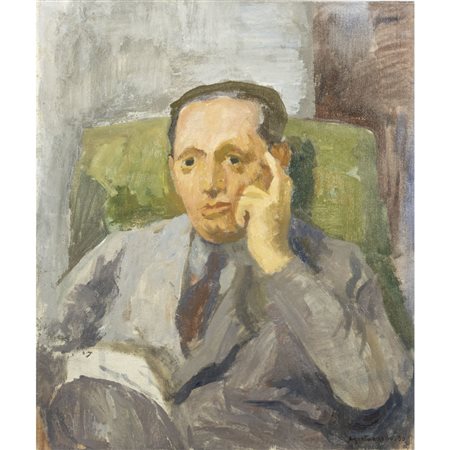 Luigi Montanarini  (*) (Firenze 1906 - Roma 1998) "Ritratto di Goffredo Petrassi"...