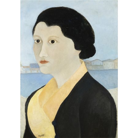 Giuseppe Cesetti (*) (Tuscania 1902 - 1990) "Donna di Maremma" 1930-32 58x41,5...