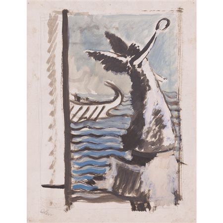 Carlo Levi (Torino 1902 - Roma 1975) "Vittoria" anni '30 31,5x24,5 cm....