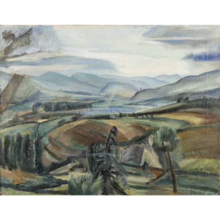 Ferruccio Ferrazzi  (*) (Roma 1891 - 1978) "Valle della Bormida" 1926 43x57 cm....