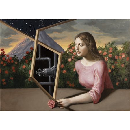 Stefano Di Stasio (Napoli 1948) "Secretum" 2021 46x65 cm. olio su tela...