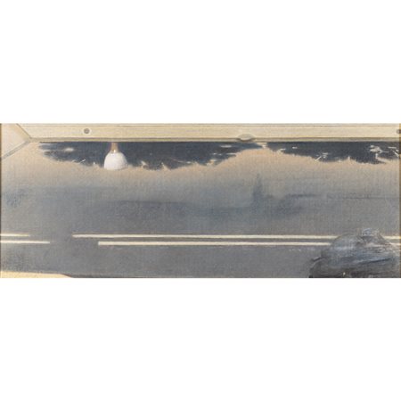 Piero Guccione (Scicli 1935 - Modica 2018) "Paesaggio urbano" 1977/78 36x92...