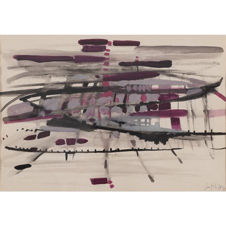 Antonio Sanfilippo (Partanna 1923 - Roma 1980) "Senza titolo" 1952 24x34 cm....