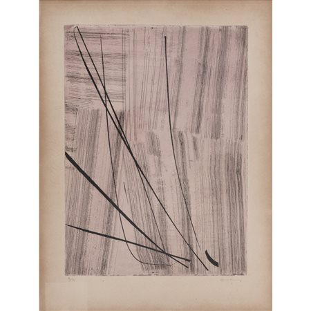 Hans Hartung (Lipsia 1904 - Antibes 1989) "G20" 1953 65x48,5 cm. acquaforte e...