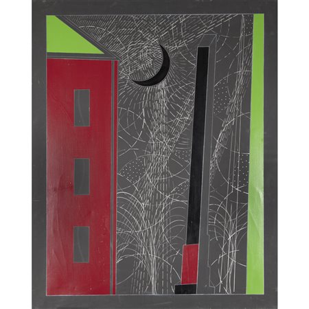 Franco Angeli (Roma 1935 - 1988) "Notturno impazzito di luce" 100x80 cm....