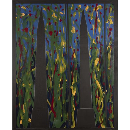 Franco Angeli (Roma 1935 - 1988) "Tebe" 1985/88 160x130 cm. tecnica mista su...