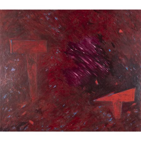 Marco Del Re (Roma 1950 - Parigi 2019) "Senza titolo" anni '80 177x206 cm....