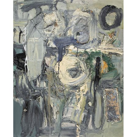 Li Xiangyang (Pechino 1957) "Intervista" 1988 150x120 cm. tecnica mista e...