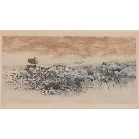 Zao Wou-Ki (Pechino 1920 - Nyon 2013) "Senza titolo" 1960 48,5x63 cm....