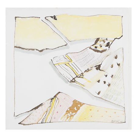Tullio Pericoli (Colli del Tronto 1936) "Paesaggio" 1970 30,5x30,5 cm....