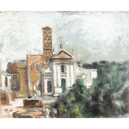William Apap (La Valletta 1918 - Roma 1970) "Santa Francesca Romana al Foro"...