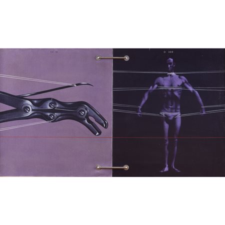 Sergio Sarri (Torino 1938) "Attrezzo e figura. Dittico" 1977 40x80 cm....
