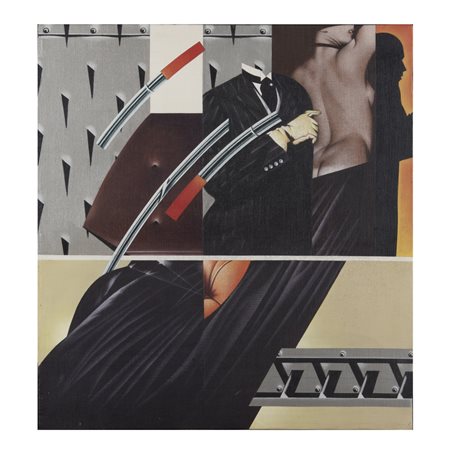 Sergio Sarri (Torino 1938) "Studio per la coppia" 1994 50x55 cm. acrilico su...