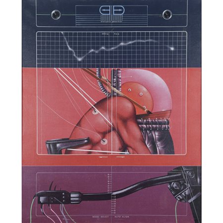 Sergio Sarri (Torino 1938) "Analisi a sezioni separate" 1973 100x80 cm....
