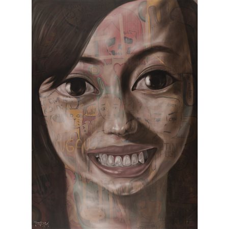 Lynyrd Paras (Manila 1985) "Hello Hunne Bunne!" 2011 212x152 cm. olio e...