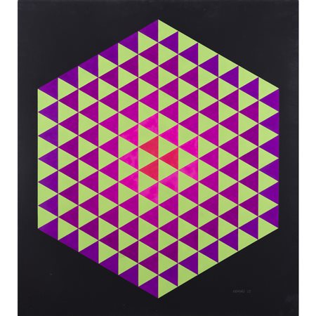 Piero Risari (Brescia 1926 - 1986) "Studio per triangolo" 1972 81x72 cm....