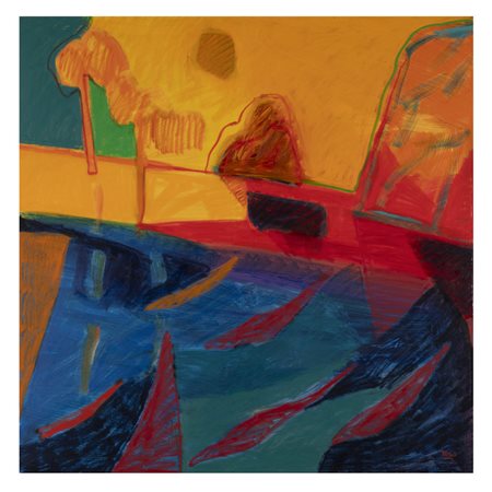 Togo (Enzo Migneco) (Milano 1937) "Paesaggio mediterraneo" 2003 100x100 cm....