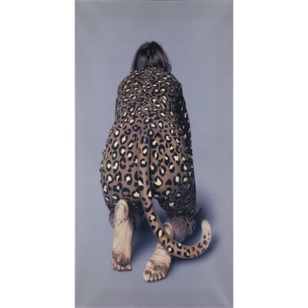 Karin Andersen (Burghausen 1966) "Cat walk 2" 2000 125x60 cm. acrilico e...