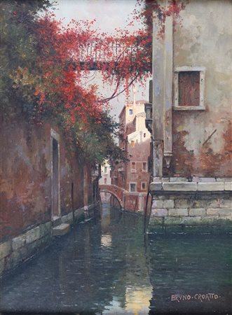 Bruno Croatto (1875-1948) Venezia, Rio Albrizzi, 1930ca Olio su tavola cm...