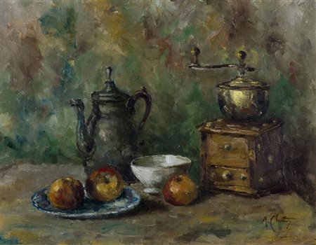 Rene Louis Crétien (1867-1945) Senza titolo Olio su tela cm 55x70 Firma in...