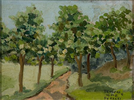 Teodoro Wolf-Ferrari (1876-1945) Senza titolo Olio su cartone telato cm 18x24...