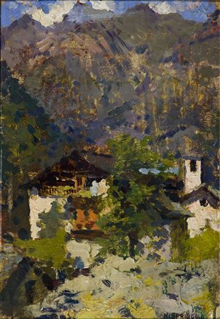 Nino Springolo (1886-1975) Senza titolo Olio su tavola cm 32x22 Firma in...