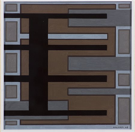 Alfonso Salardi (1914-1981) Senza titolo, 1968 Olio su tavola cm 27x27 Firma...