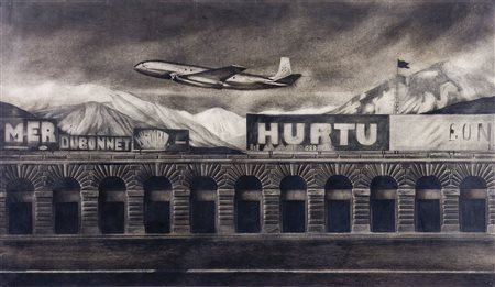 Luca Pignatelli (1962) Hurtu, 1988 Tecnica mista su carta cm 59x100 Firma in...
