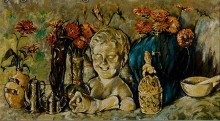 Albin Amelin (1902-1975) Senza titolo, 1947 Olio su tela cm 45x82 Firma e...